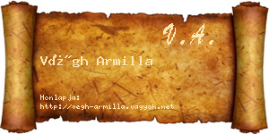 Végh Armilla névjegykártya